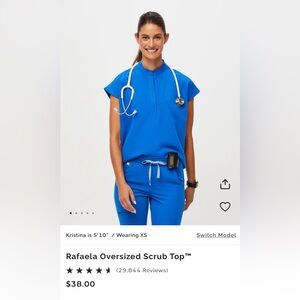 Figs royal blue Rafaela scrub top size M
